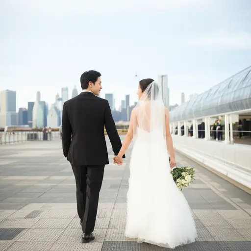他带着他可爱的新娘从纽约回来。