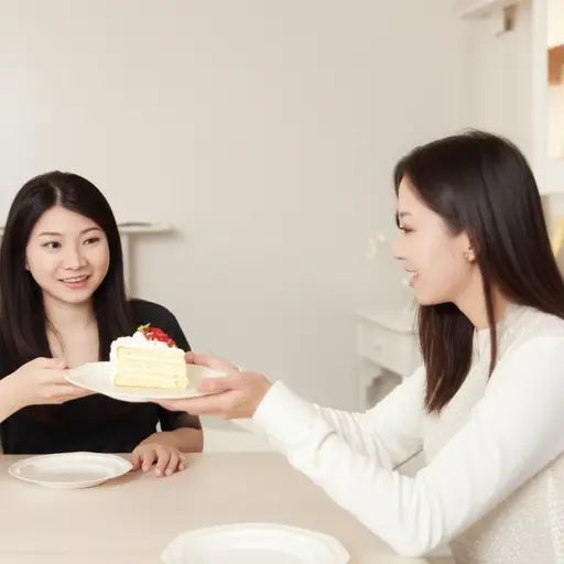“你想要些蛋糕吗？” “不用了，谢谢，我饱了。”