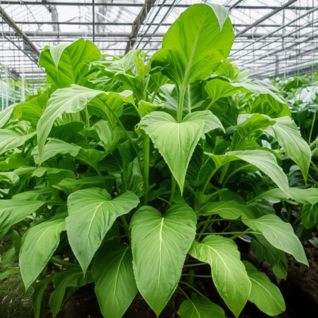 这些植物在温室里茁壮成长。