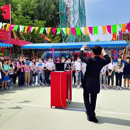 学校雇了一位魔术师在年度游园会上娱乐学生。