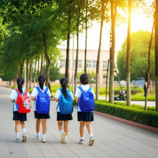 我们不再坐公交车去学校了，我们走路去。