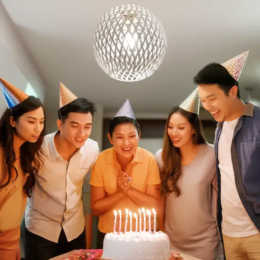 我们将打开一盏灯，唱'生日快乐'，然后派对开始。