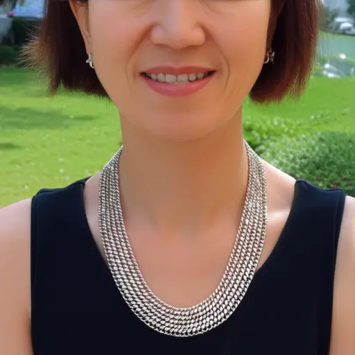 我妈妈有一条银项链。