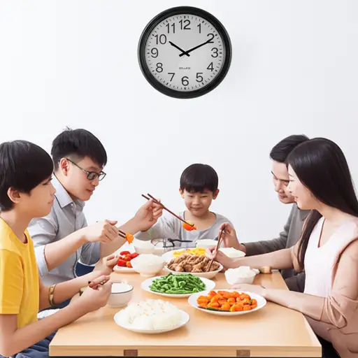 我们七点一刻吃晚饭。