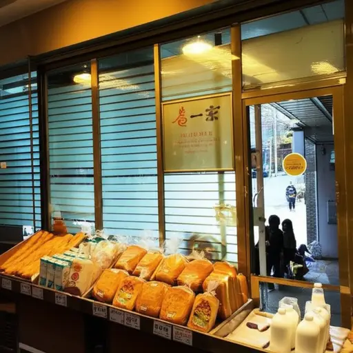 我们可以在街角的杂货店买到牛奶和面包。