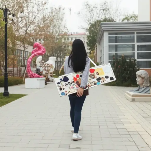 她在艺术学院上学。