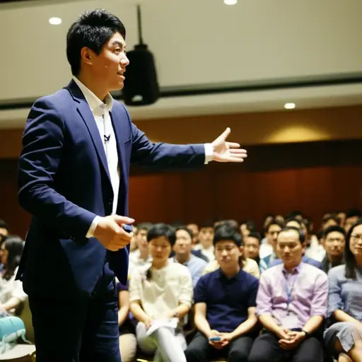 他发表了一场感人的演讲。