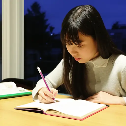 作为一名学生，她学习非常努力。