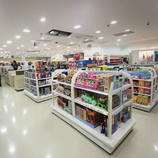 玩具部在百货商店的一楼。