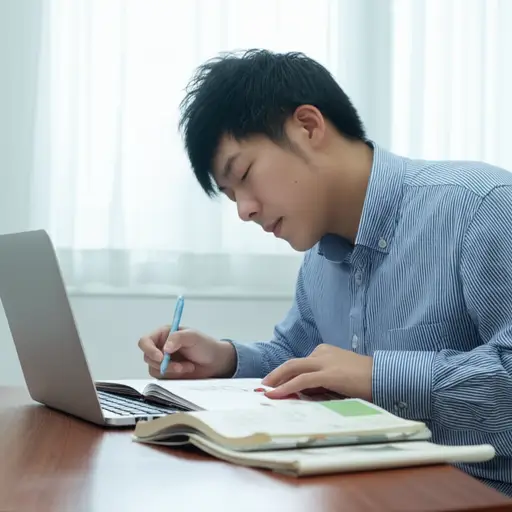 工作日期间我通常待在家学习。