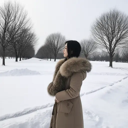 冬天他穿了一件衬有狐狸毛的厚外套。