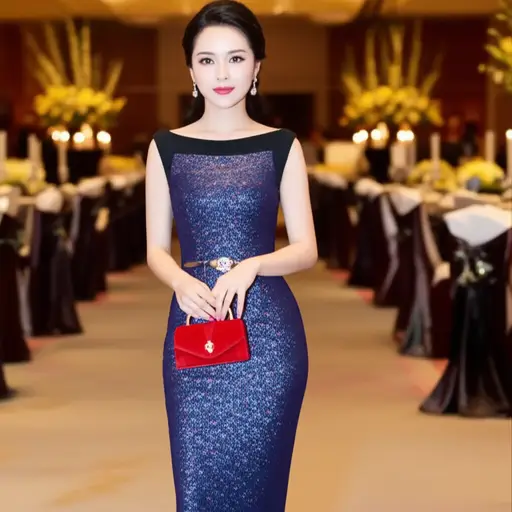 她买了一个红色的包来搭配晚礼服。