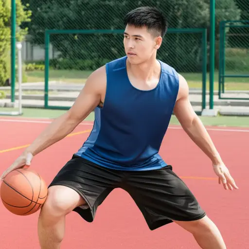 我哥哥看起来很健壮，因为他每天都打篮球。