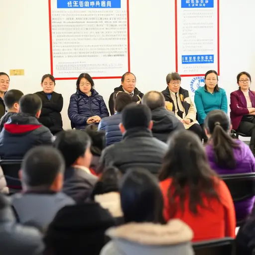 社区会议上有相当数量的人。