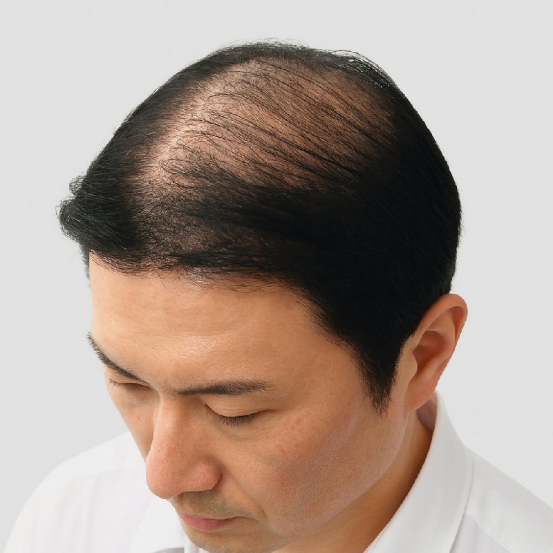他担心自己的脱发问题，正在寻找有效的治疗方法。