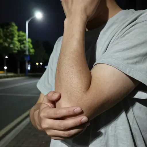 寒冷的夜晚让我手臂上起了鸡皮疙瘩。