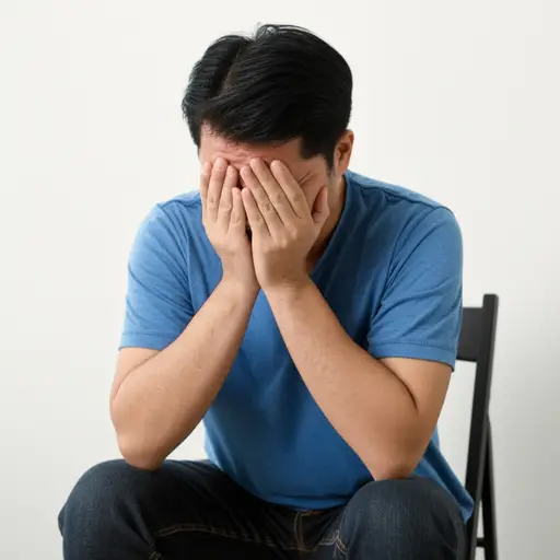 听到这个悲伤的消息，他突然哭了起来。