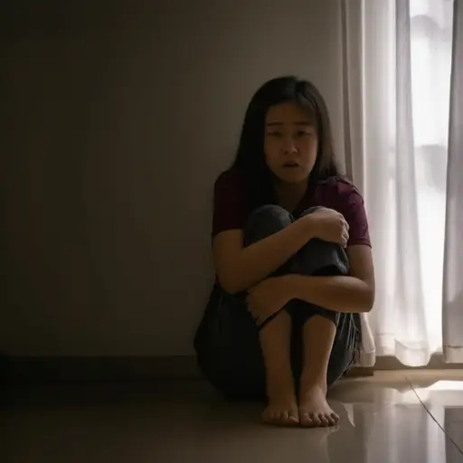 她非常害怕黑暗。