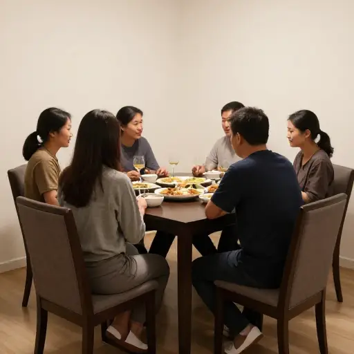 她不能和我们一起吃晚饭。