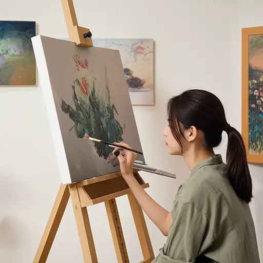 她的志向是成为一名成功的艺术家。