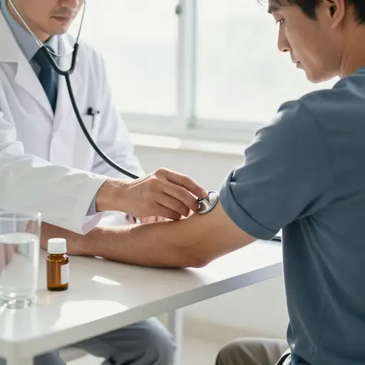 这种药物使他的血管扩张，从而降低了血压。