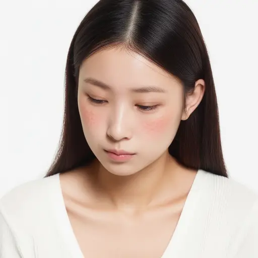 她尴尬得脸红了。