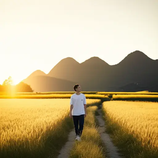 我慢慢地走回家，欣赏着风景。
