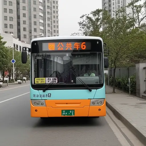 找一辆前面有数字六的公共汽车。
