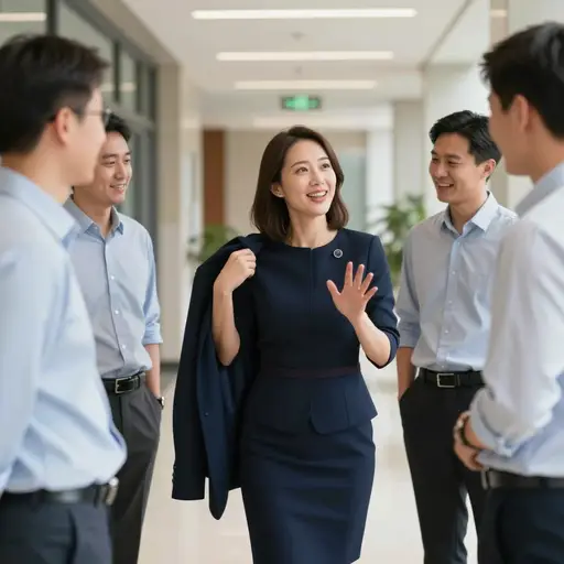 当被问及两个小时的延误时，她打趣说下次干脆坐直升机来。