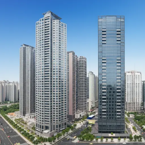 许多现代城市中心遍布着高耸的混凝土建筑。