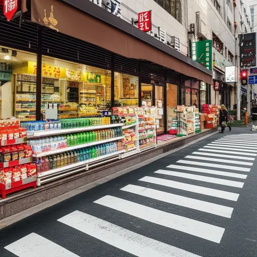 十字路口有一家小商店。