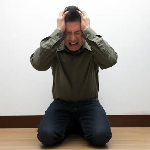 他因悲痛而发疯了。