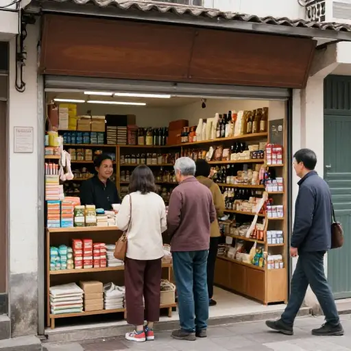 这家小店主要依靠附近居民的惠顾来维持生意。
