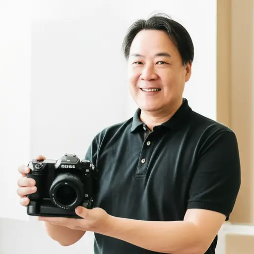 我爸爸买了一台新的数码相机。