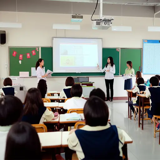 她使用现代教学方法。
