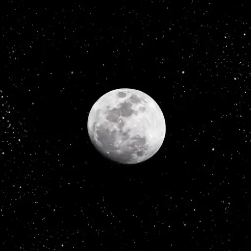 满月在夜空中显现为一个明亮的圆盘。