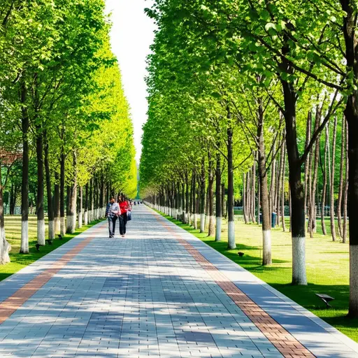 去公园只有很短的一段路。