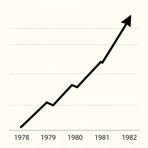 然而，在1978年至1982年间出现了一次急剧增长，当时数字达到了约6000万吨。