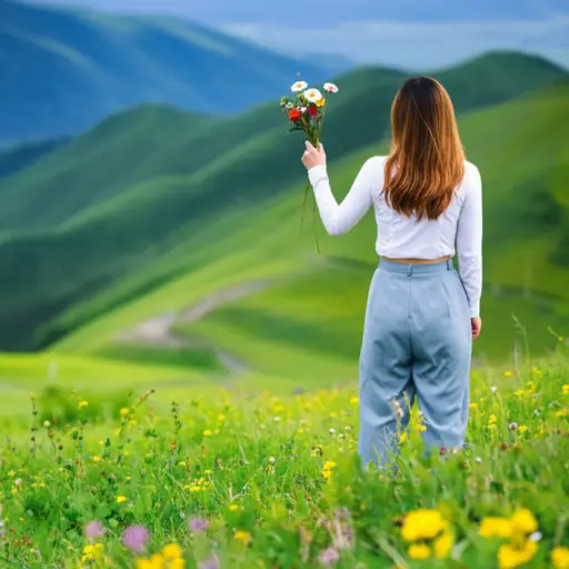 我计划在山里摘花。