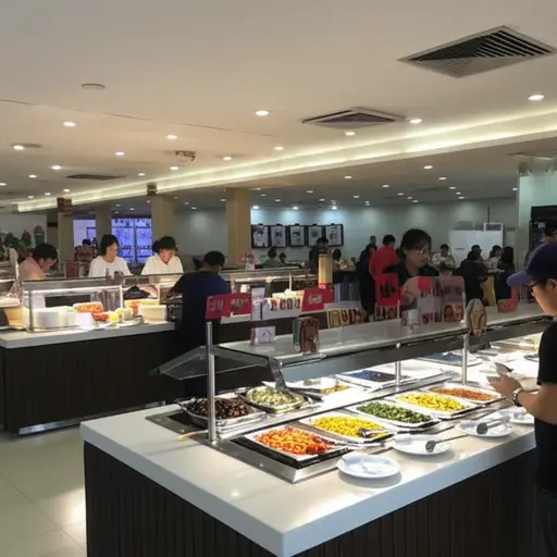 我昨天在一家自助餐厅吃了午餐。