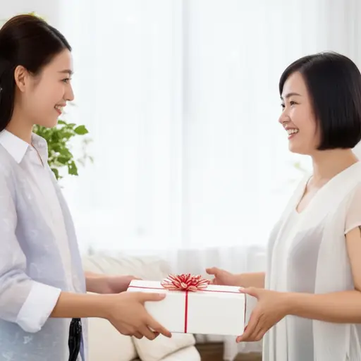 我买了一个礼物送给我妈妈。
