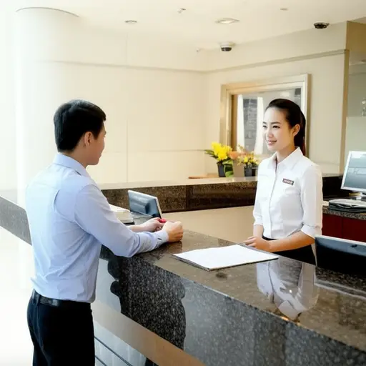 我在酒店预订了一个房间。
