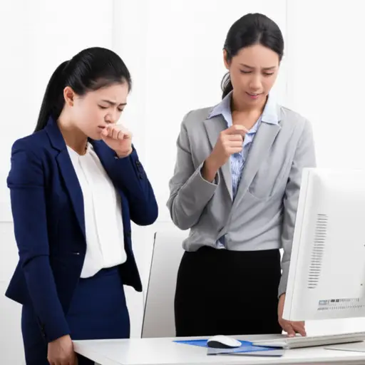 她从同事那里得了流感。
