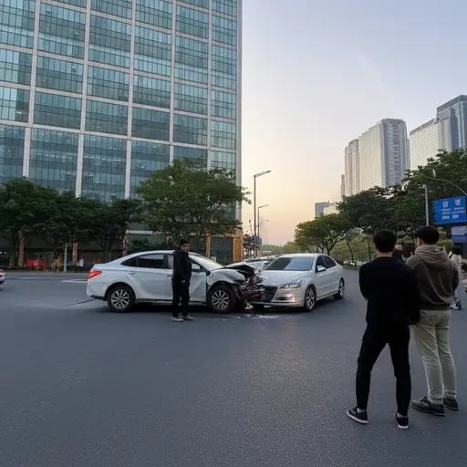 他们在上班的路上发生了一起车祸。