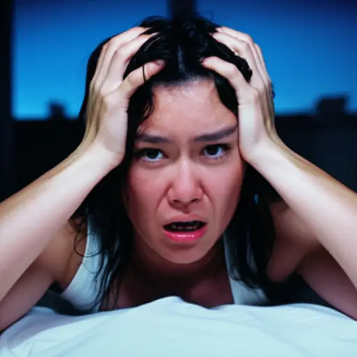 她从一场可怕的噩梦中醒来，感到非常不安。