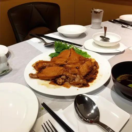 这家餐厅提供一道美味的鸡肉菜肴。
