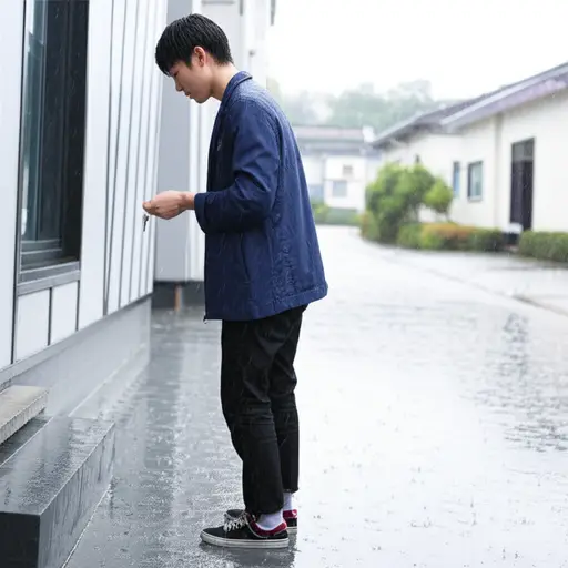 开始下雨了，所以我回去拿我的钥匙。