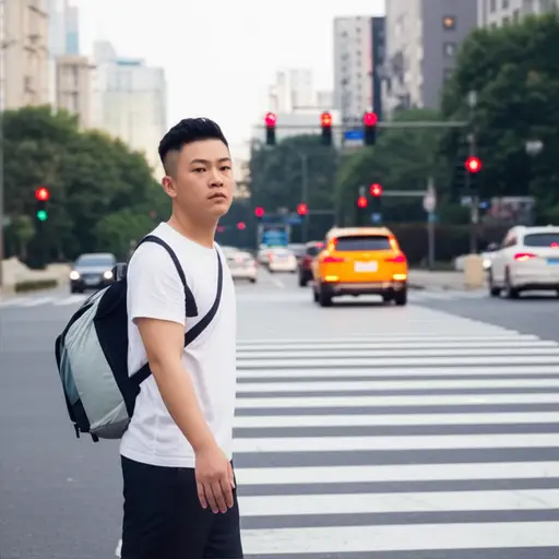 过马路时要小心。