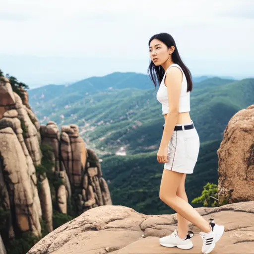 她迅速从边缘向后退了一步。