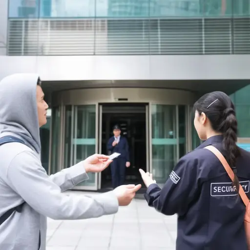 你需要出示身份证件才能进入这栋大楼。